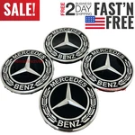 Set Of 4 Fit For Mercedes-benz Wheel Center Caps Emblem Rim Hub Cover Black. Fixed Price $15.90.