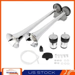 For Car Truck 12V Chrome Color Super Loud Air Horn Compressor Dual Trumpet Kit. Fixed Price $47.39.
