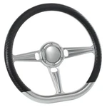 14" Satin D-type Billet Carbon Vinyl Steering Wheel Ford Chevy Impala W/horn. Fixed Price $195.50.