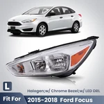 2015-2018 Ford Focus Halogen Headlight With Led Drl Chrome Left Driver Side. Fixed Price $96.99.