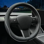Lkwlikei Nappa Leather Ultra-thin Steering Wheel Cover, For Black And White. Fixed Price $28.22.