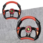 Universal Battle 320MM Black Red Pvc Leather 6 Hole Steering Wheel Horn. Fixed Price $35.99.