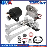 For Car Train Truck Vans Ship Air Horn Compressor Tank 3 Trumpets 12V. Fixed Price $113.46.