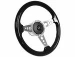 1974.5-79 Volkswagen 14" Black Ash Steering Wheel 3-SPOKE Holes Kit. Fixed Price $341.99.
