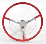 1963 1964 Ford Galaxie 500 17" Steering Wheel With Horn & Button Red. Fixed Price $575.00.