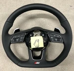 Audi S5-LINE A4 A5 S4 Half Perforated Flat Bottom Black Steering Wheel # 19. Fixed Price $549.00.